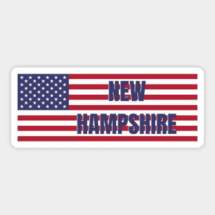 New Hampshire State in American Flag Sticker